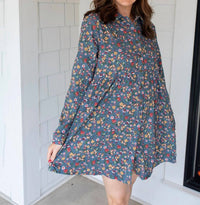 umgee With the Wildflowers Corduroy Dress in subtle floral - women's dress