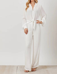 Maven West - Tie-Front Button-Down Blouse