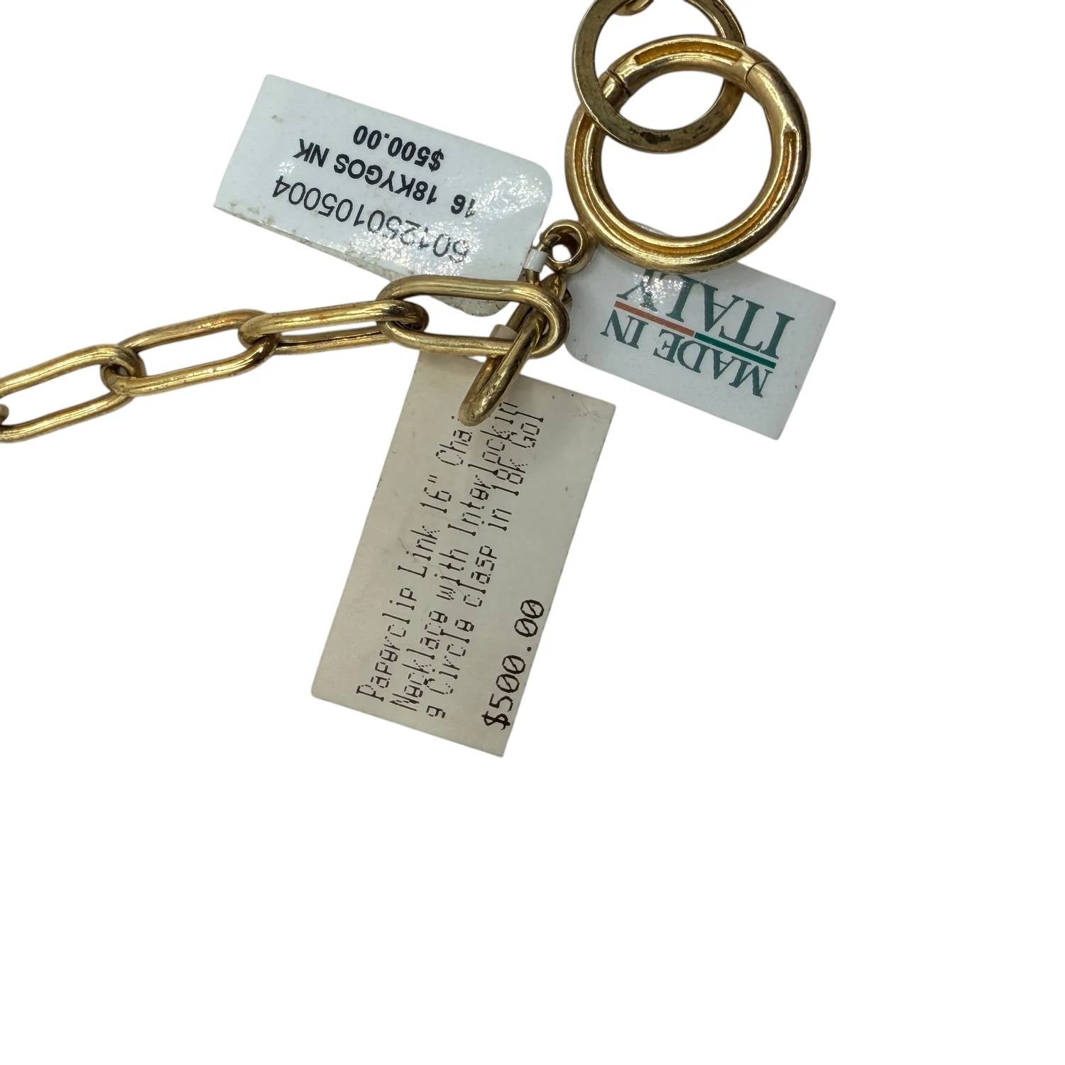 Made In Italy - Women's Paperclip Link Chain Necklace