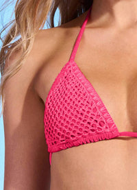 MAAJI Balmy Sliding Triangle Bikini Top in hot fushia - women's swimwear - alternate view
