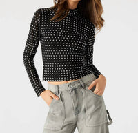 STEVE MADDEN Melvina Top in black - women's long sleeve top
