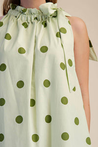 Glam - Ruffle Tie Neck Sleeveless Midi Dress