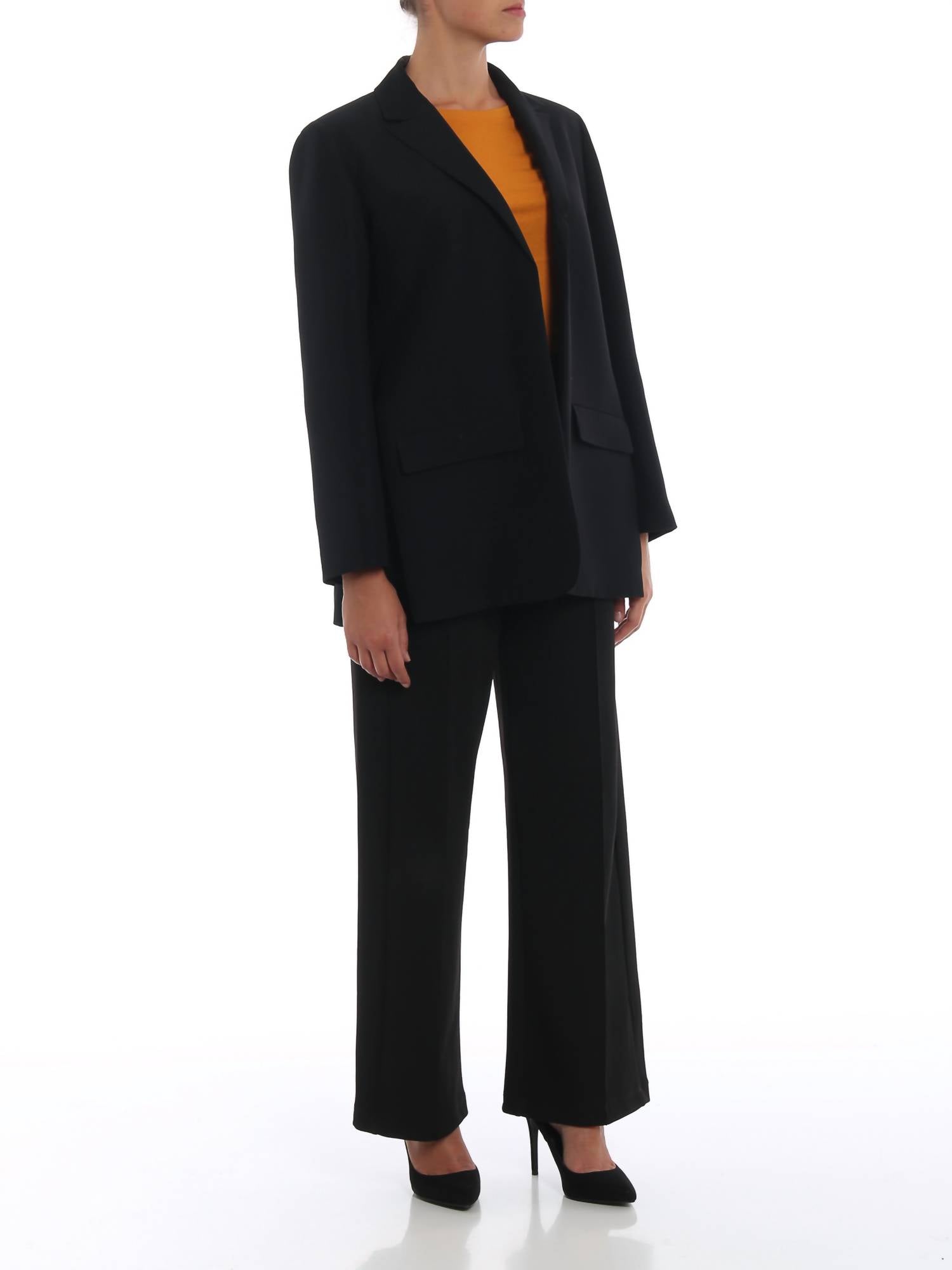 Valentino - Crepe Cady Open Front Tailored Blazer