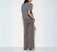 LUISA CERANO Tab Closure Straight Leg Trouser in taupe - women's pants - alternate view