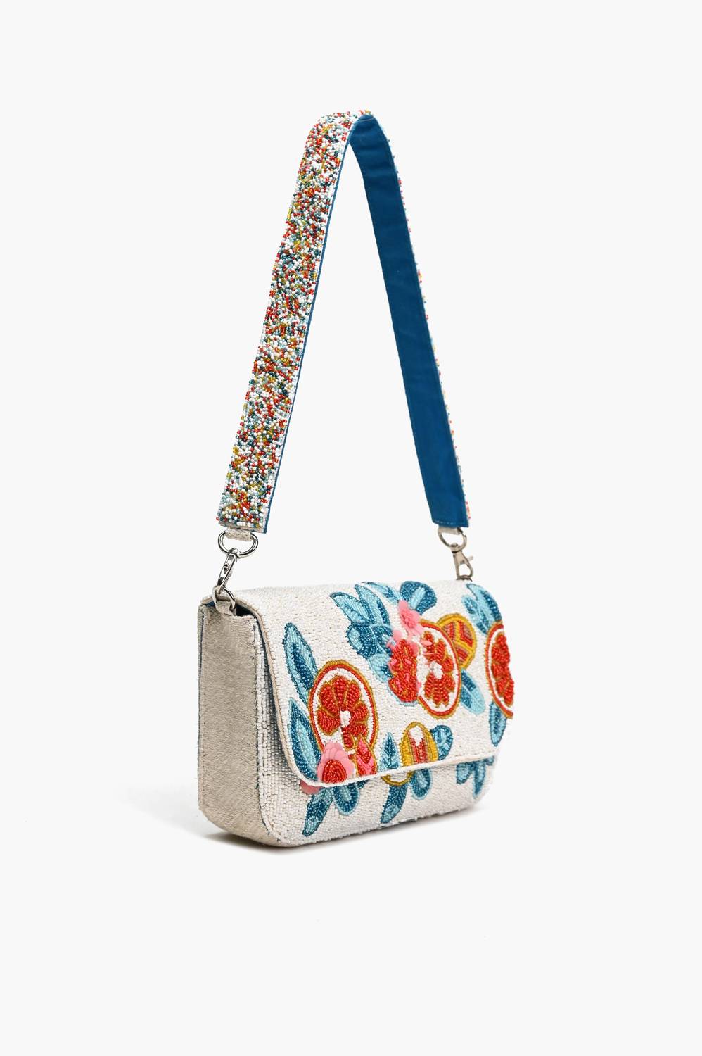 America & Beyond - Women's Fruity Floral Beaded Bag