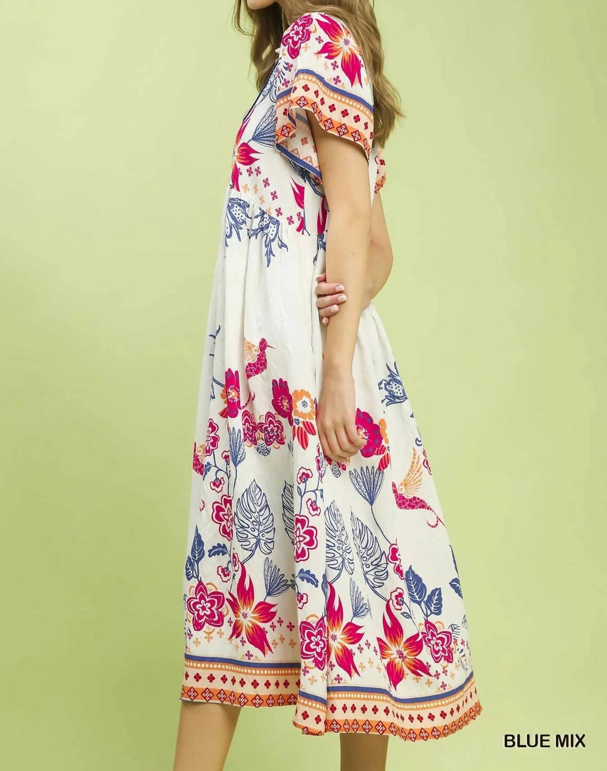 Umgee - Boho Floral Midi Dress