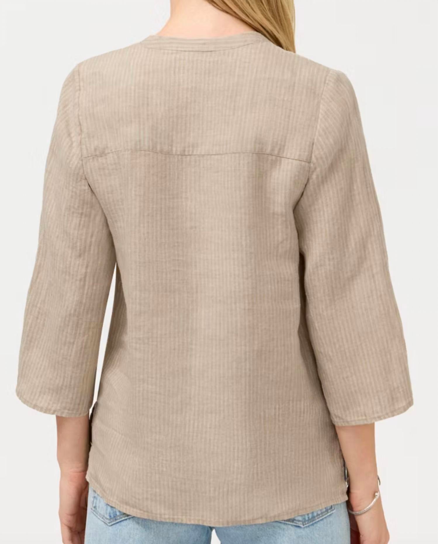 Johnny Was - Sloane V‑neck Linen Blouse