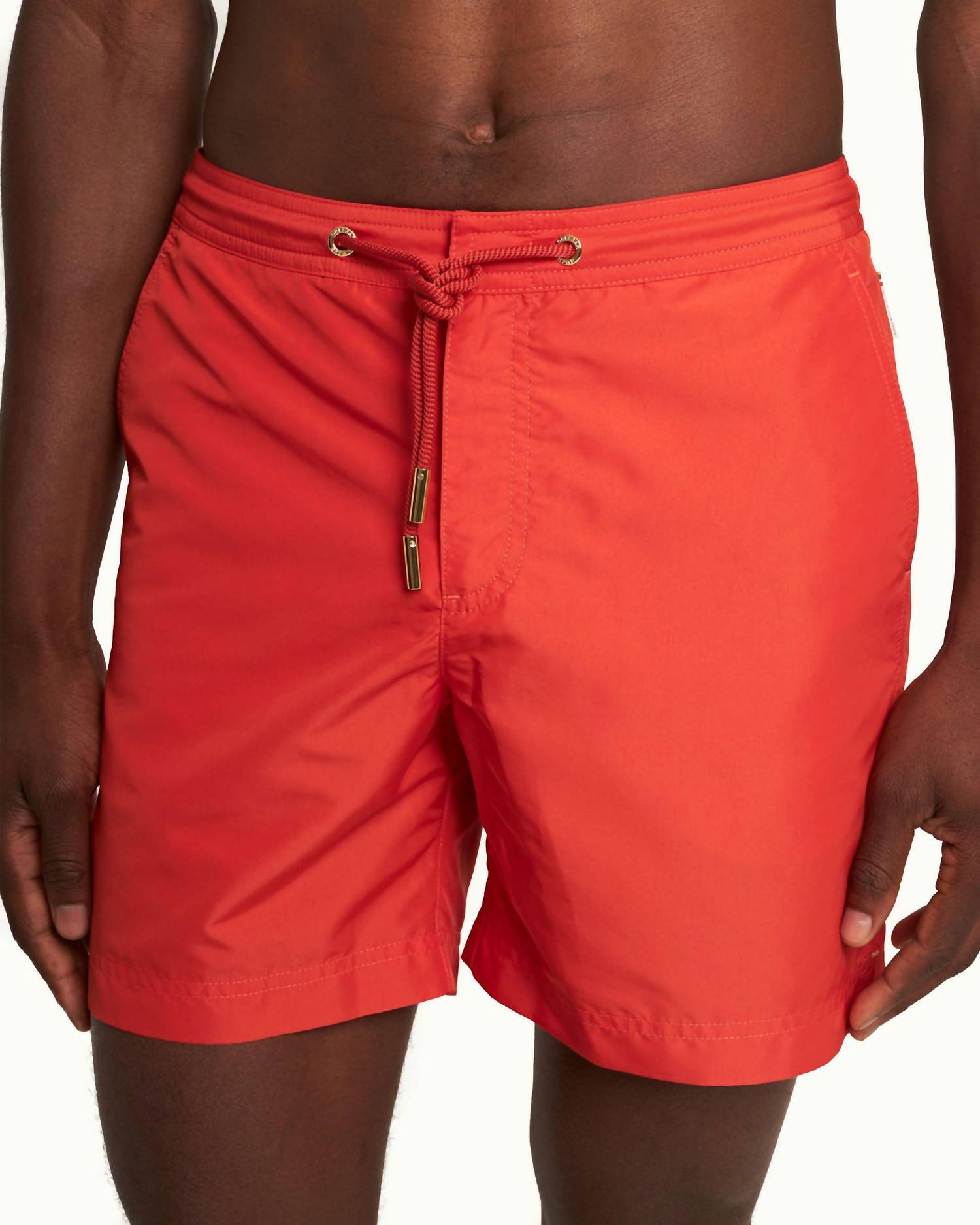 Orlebar Brown Bulldog Drawcord Shorts in firestone - men's shorts - detail view