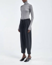 Maria McManus Barrel Leg Drawstring Trouser in black - women's pants - detail view