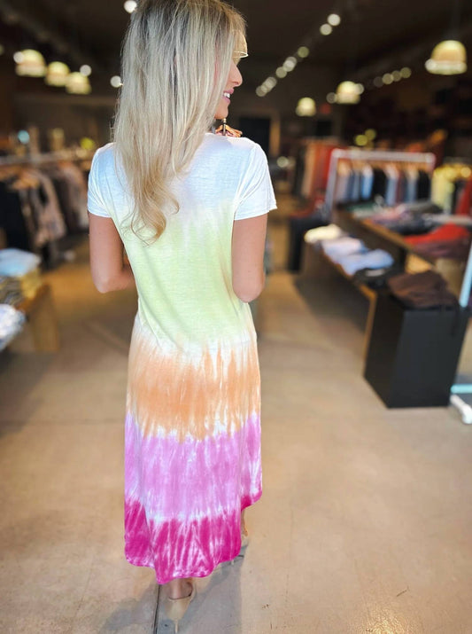 Charlie B - Tie Dye Short Sleeve Maxi Dress