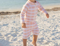 Emerson And Friends - Girl's Gingham One Piece Rash Guard Swimsuit