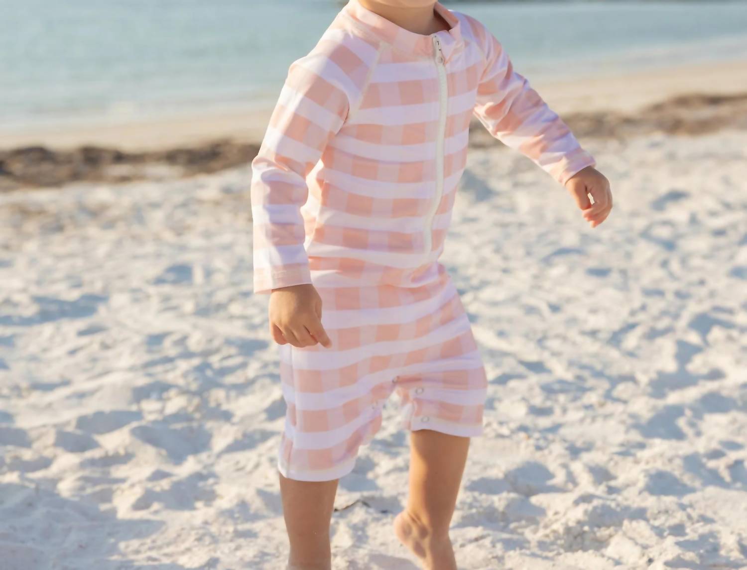 Emerson And Friends - Girl's Gingham One Piece Rash Guard Swimsuit