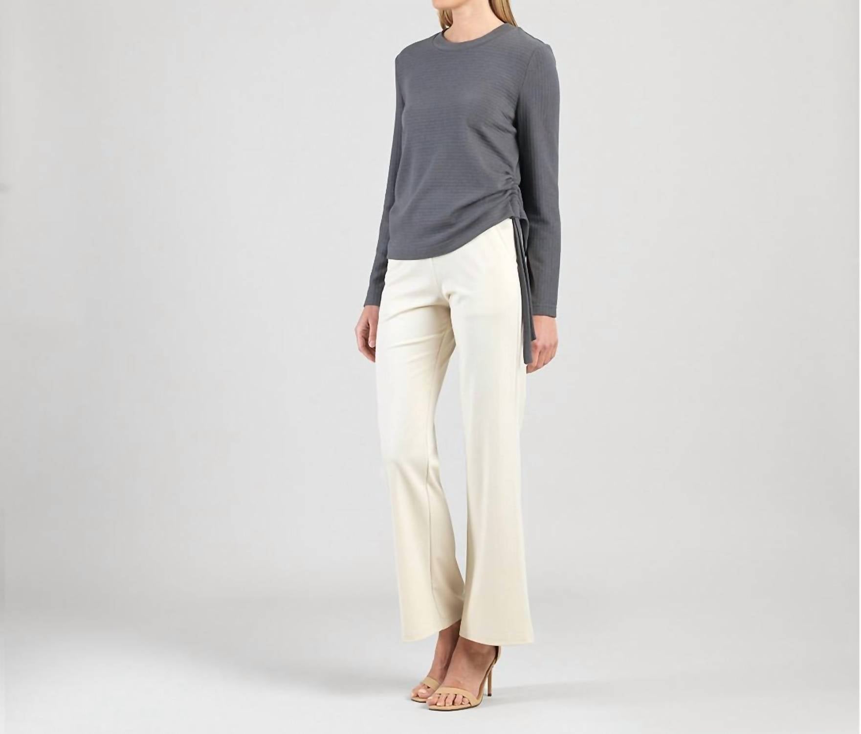 Clara Sun Woo - Scoop Neck Ribbed Sweater With Side Pull
