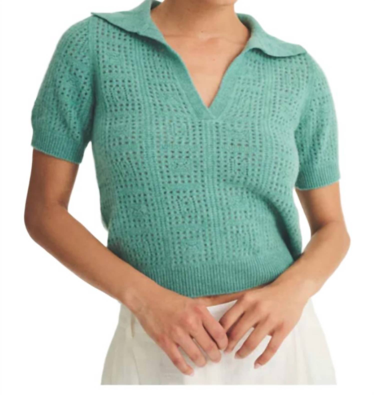 Naadam - CROCHET SHORT SLEEVE POLO