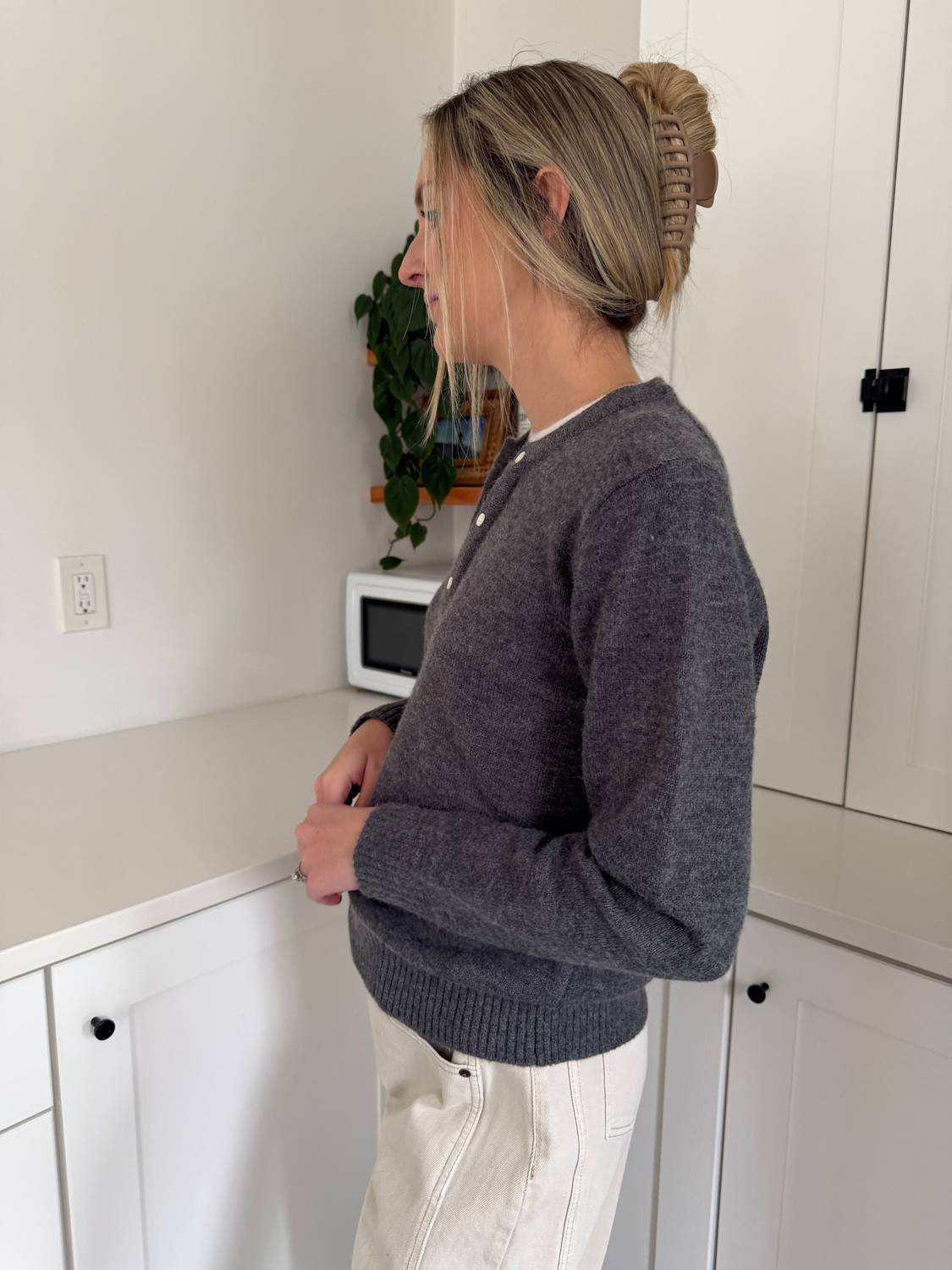 Pinch - Theo Knit Pullover Button Detail Sweater Top