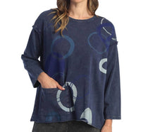 Jess & Jane - Puzzle Mineral Washed Drop Shoulder Top - Plus