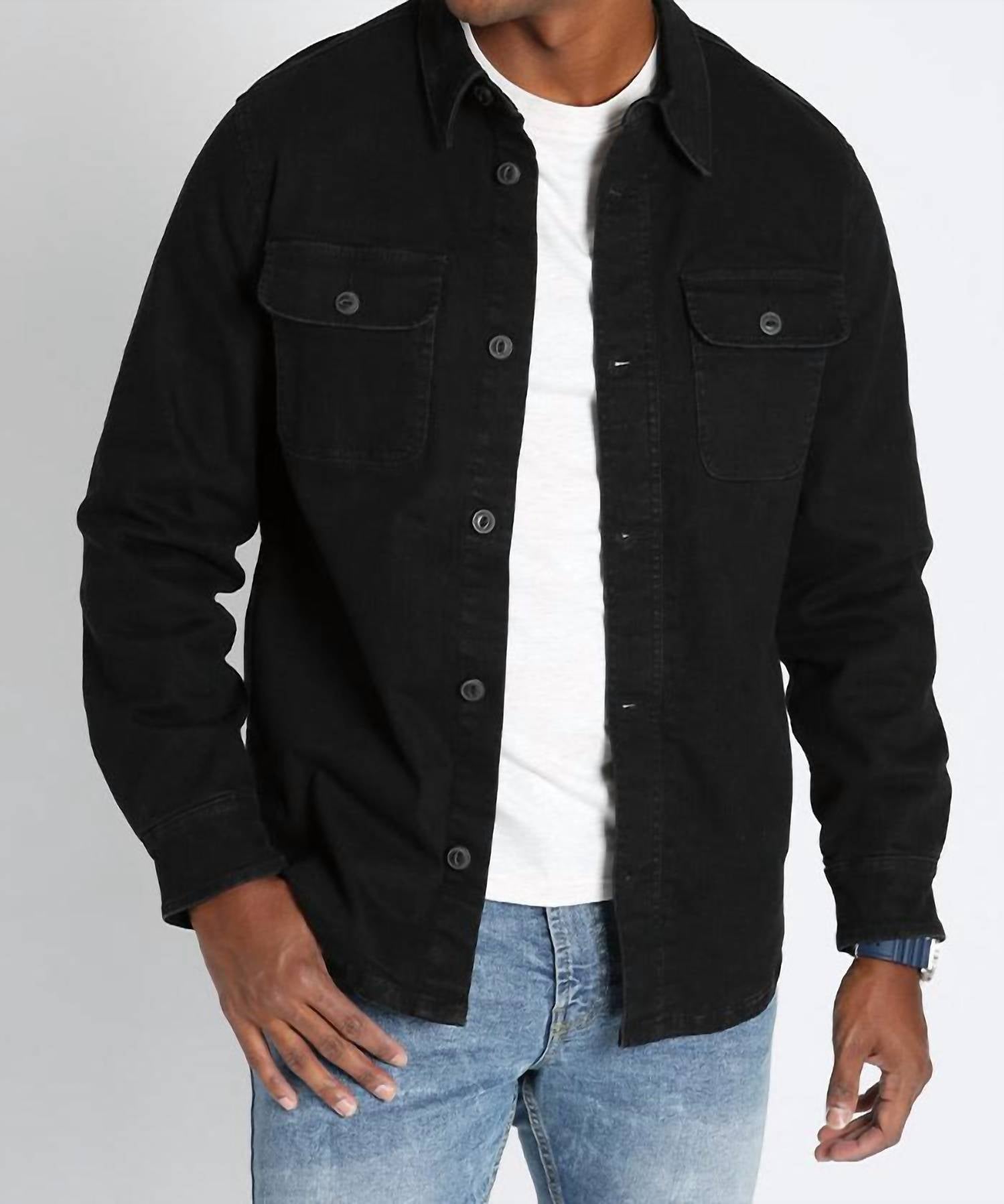 Jachs New York - Stretch Flannel Lined Denim Jacket