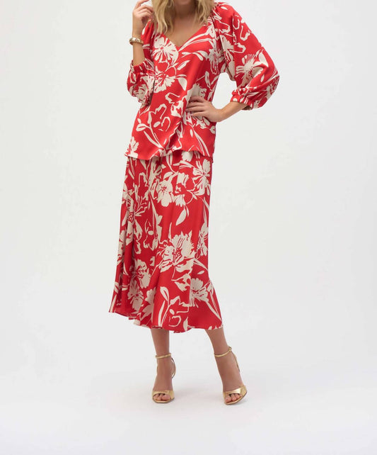 Joseph Ribkoff - Satin Floral Print Straight Top