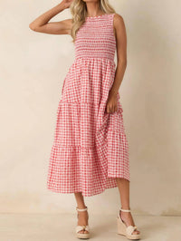 Thml - Picnic Promises Gingham Eyelet Cotton Midi Dress