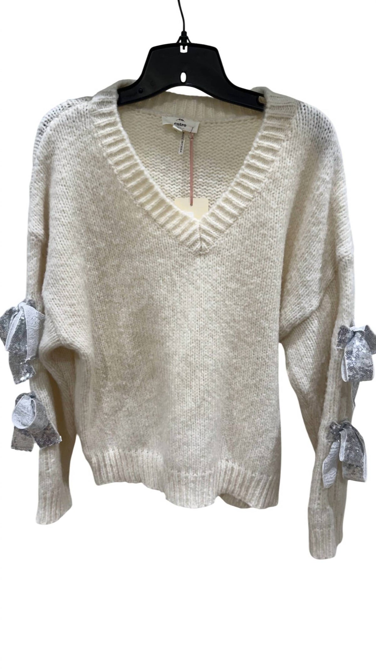 Entro - Women's Sweater Knit Top With Bows