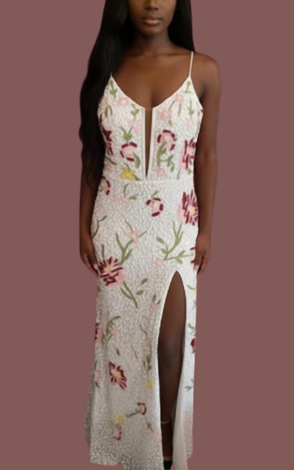 Alyce Paris - Hand Beaded Dress With Criss Cross Back
