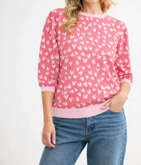 Joh - Sweetheart Short Sleeve Heart Sweater