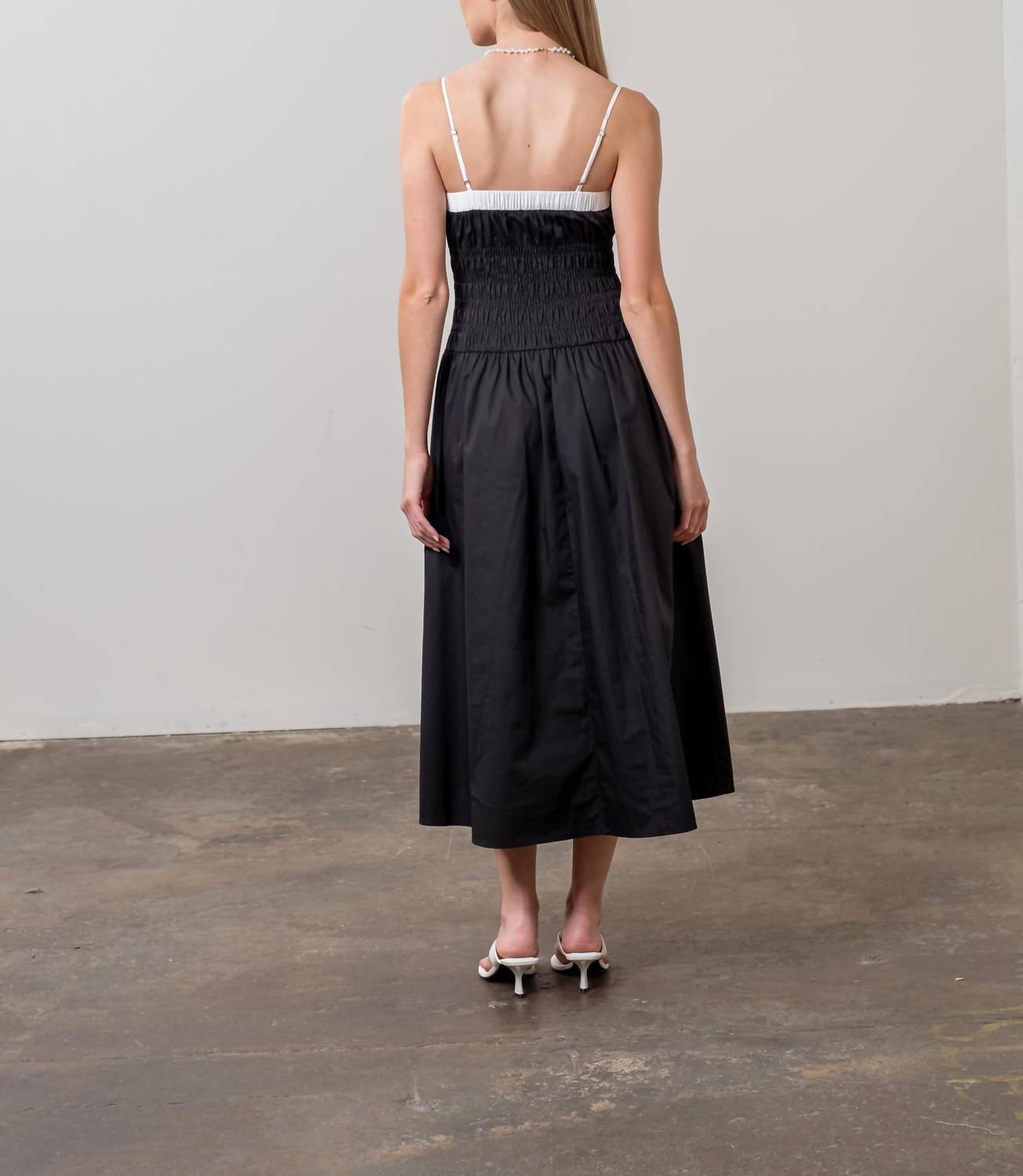 Moon River - Spaghetti Strap Smocked Midi Dress