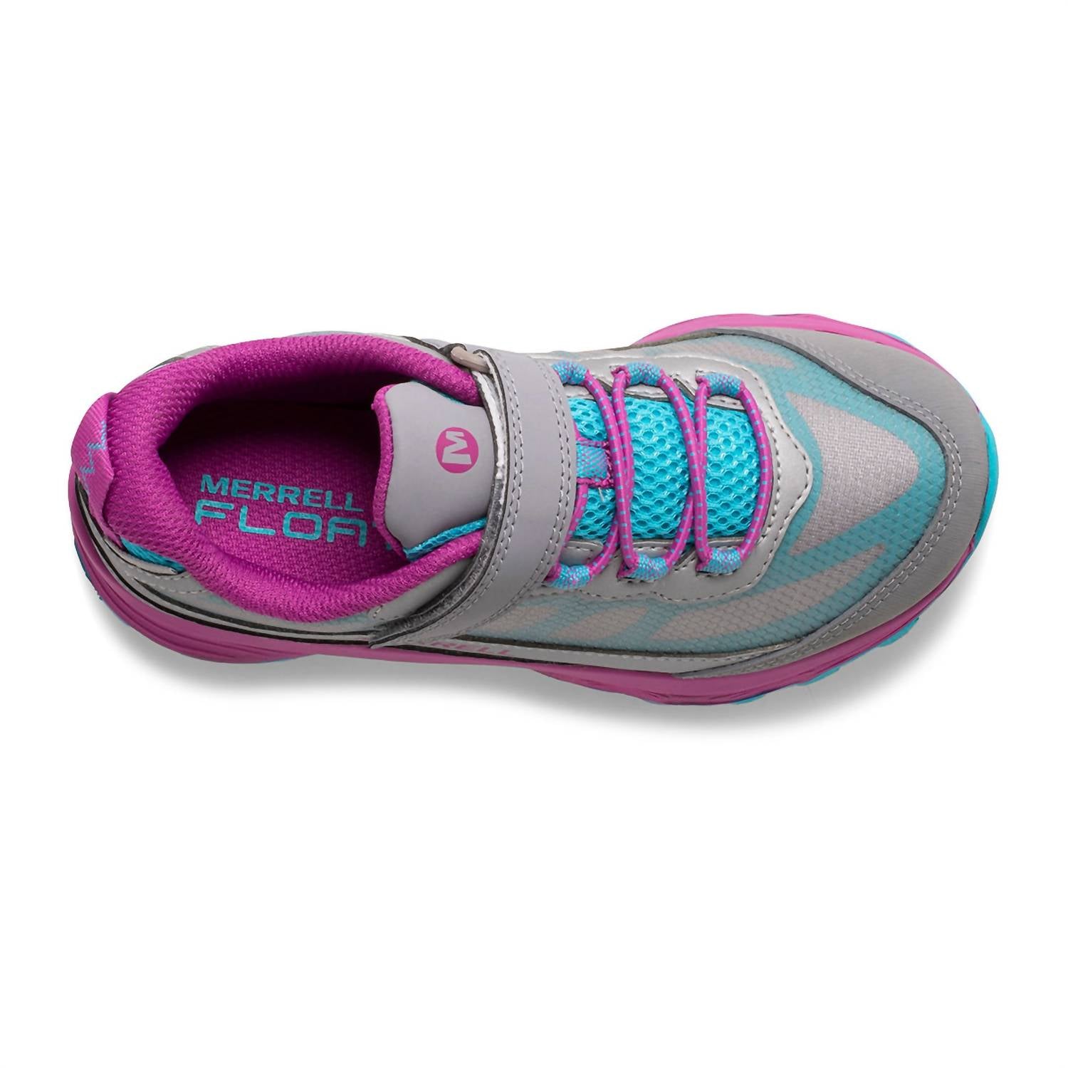 MERRELL Little Kid's Moab Waterproof Versatile Hiker & Sneaker in grey turq - kids' sneaker - view 4