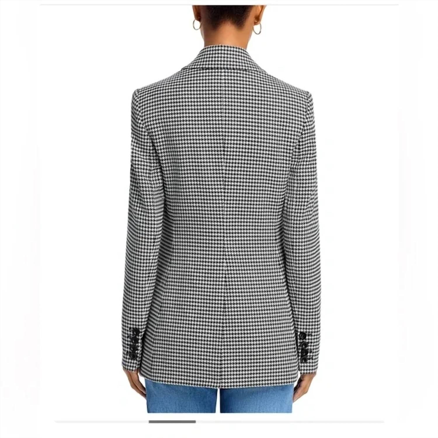 Toccin - Magnolia Houndstooth Double-Breasted Blazer