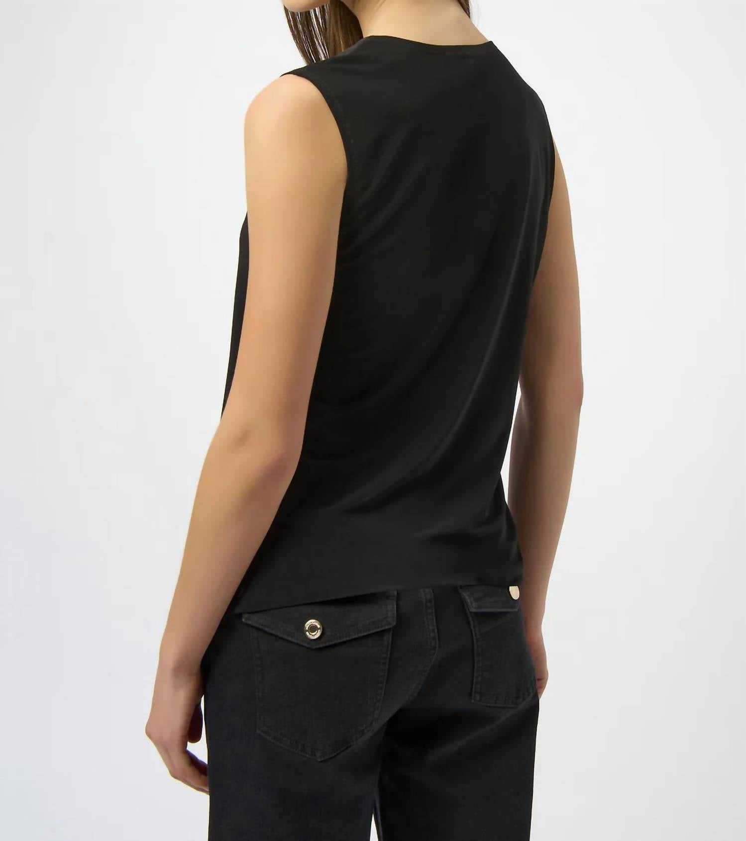Joseph Ribkoff - Fitted V-neck Sleeveless Top
