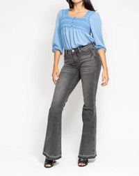 Judy Blue - Mid Rise Tummy Control Release Hem Flare Jeans