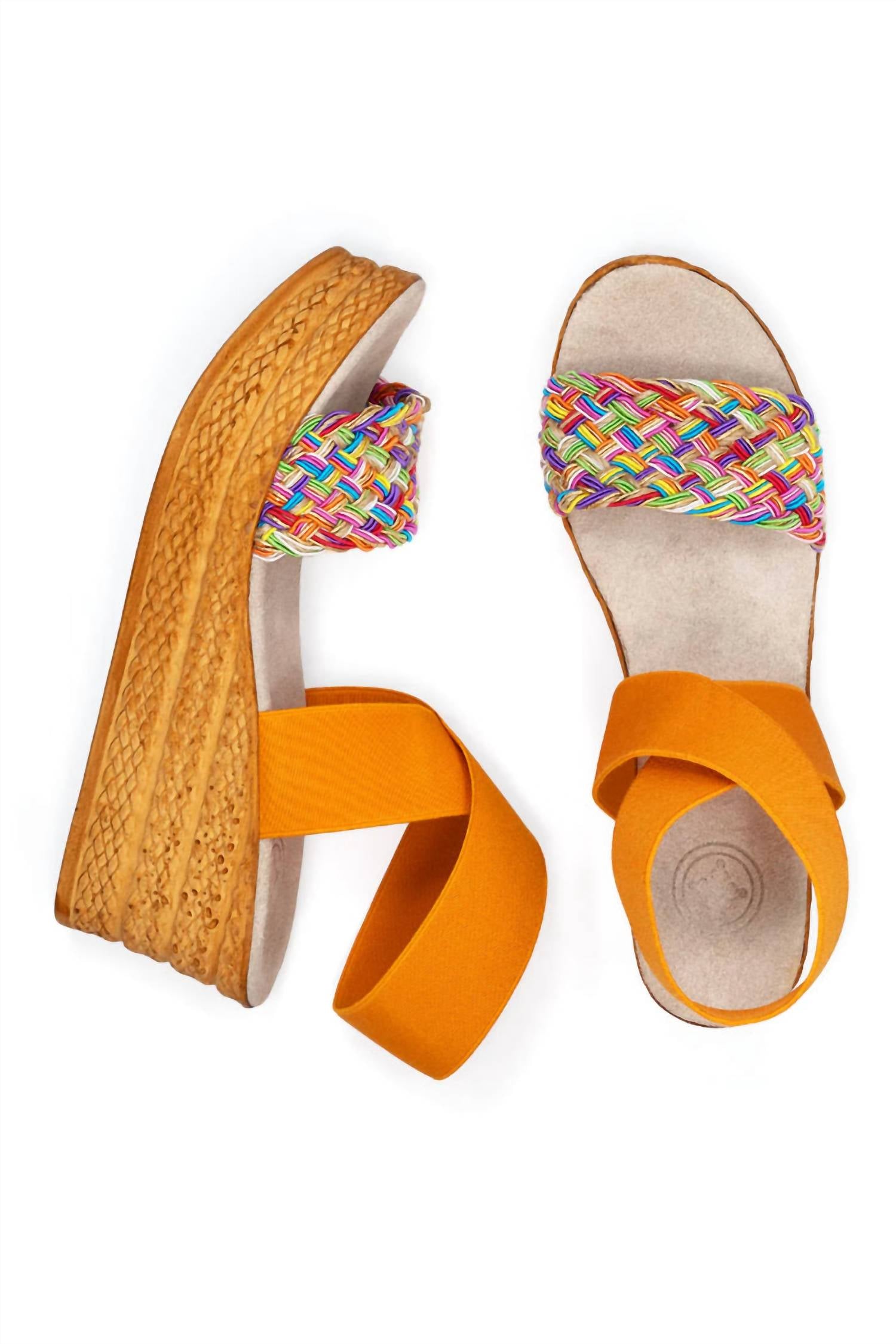 CHARLESTON SHOE CO. Women's Bermuda Platform Wedges Sandals in rainbow orange - women's sandal - view 4