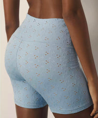 strut this Eyelet Short in baby blue - women's shorts - detail view