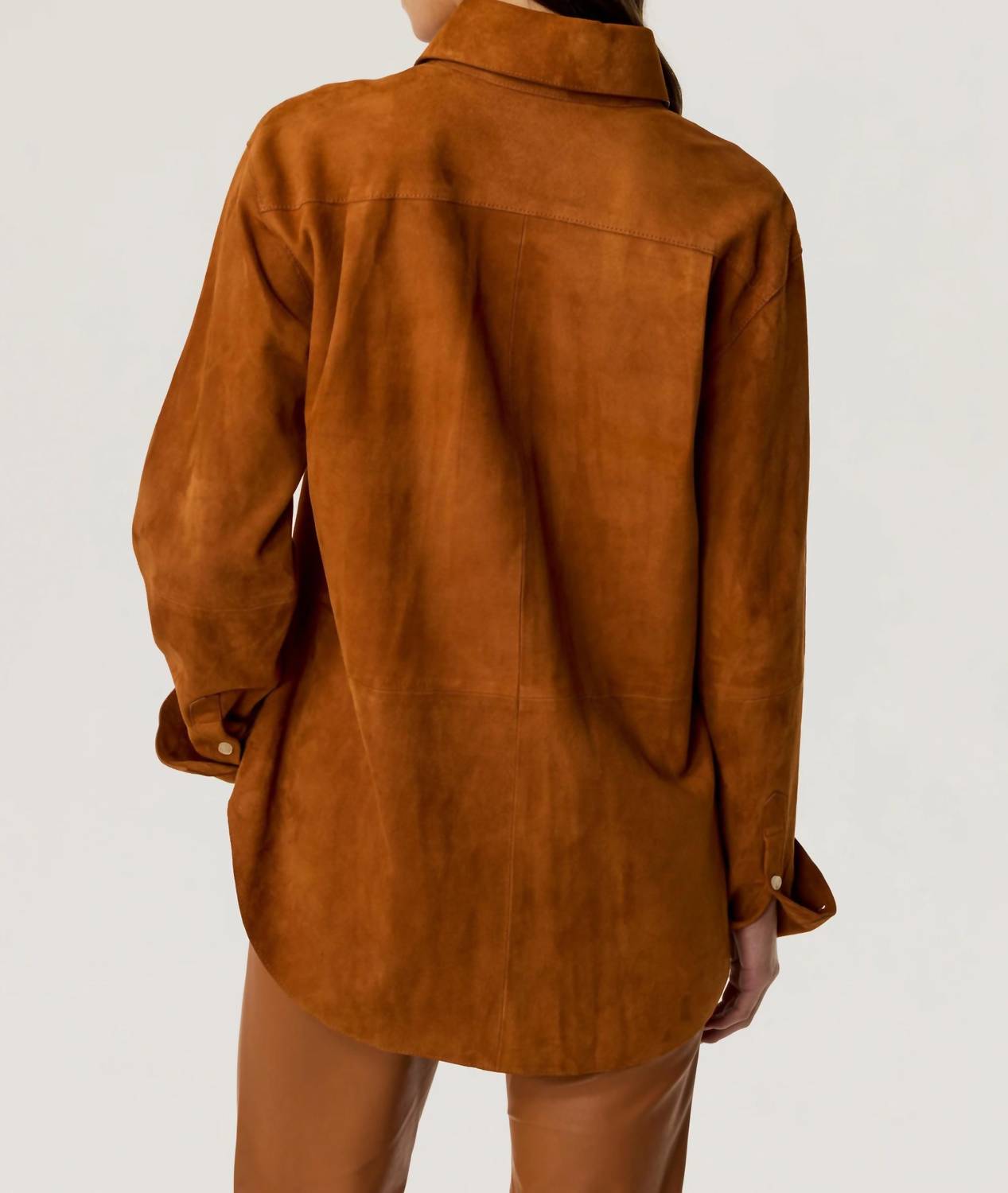 Toccin - Kali Faux Suede Boyfriend Shirt