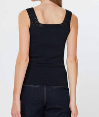 Nyland - Monet Square Neck Sweater Tank Top With Crochet Detail
