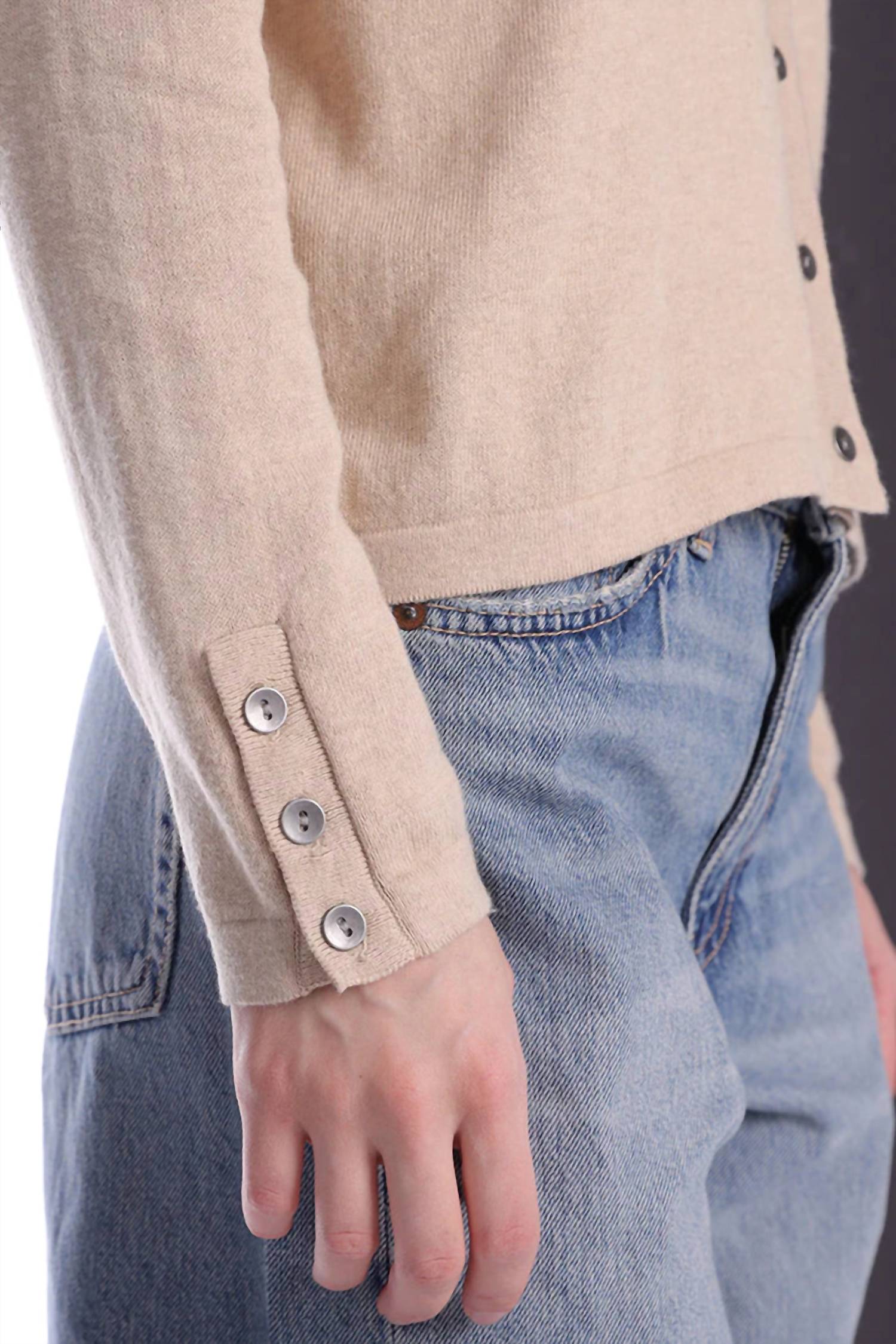 Minnie Rose - Cotton Cashmere Long Sleeve Solid Camp Shirt