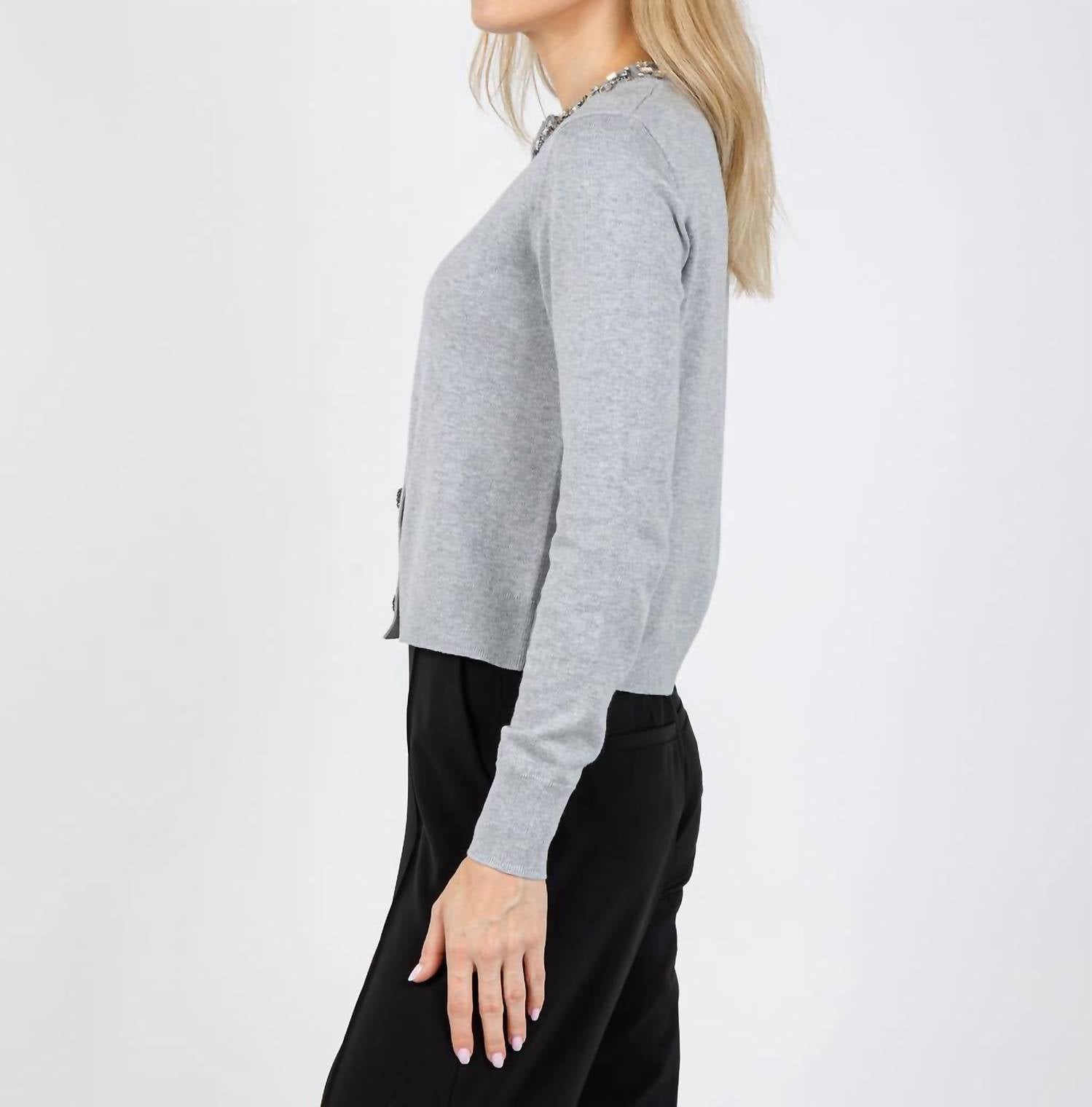 J. Society - Bella Jewel Neck Cardigan