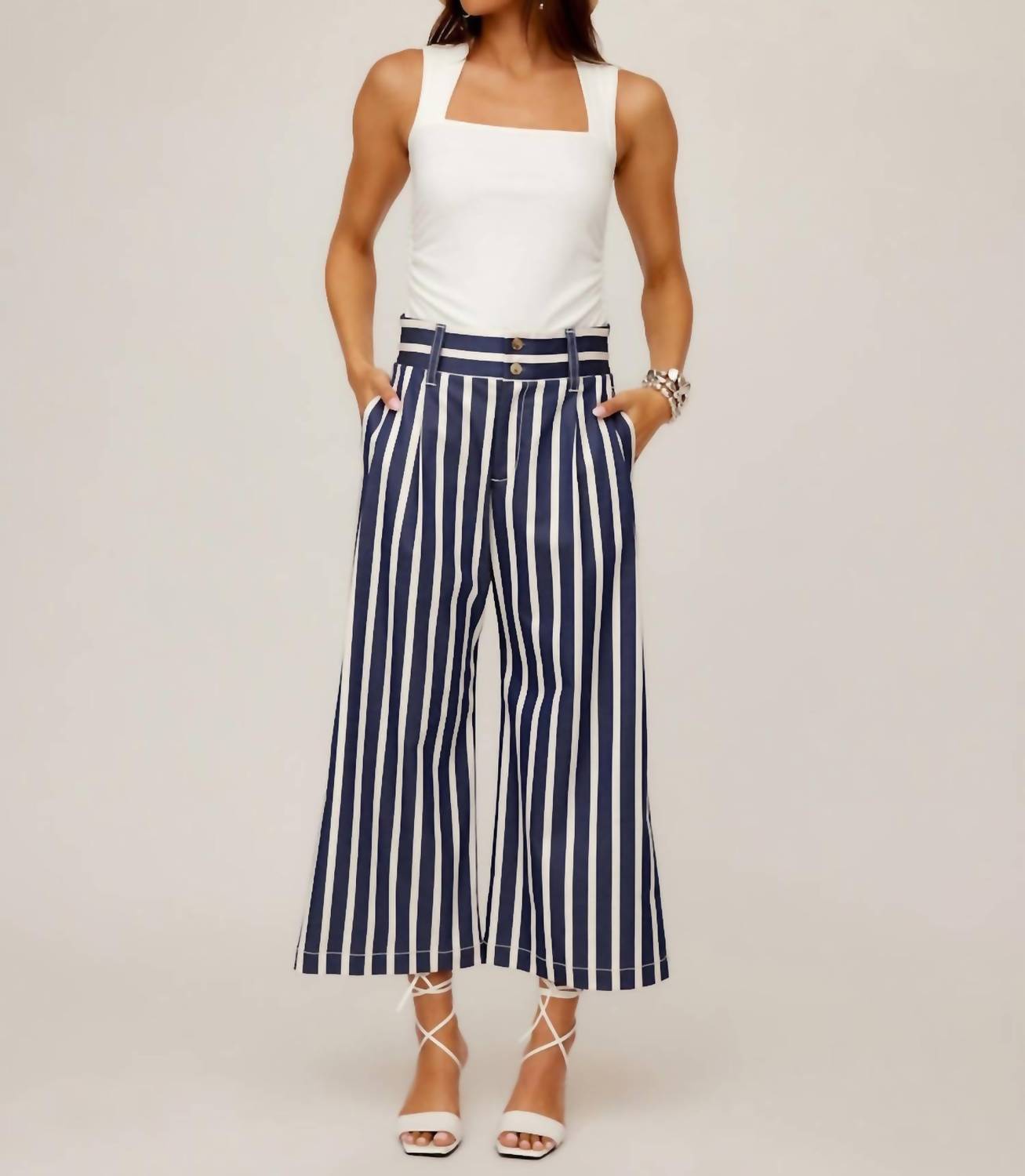 Fifteen Twenty - Sadie Striped Wide Leg Trousers