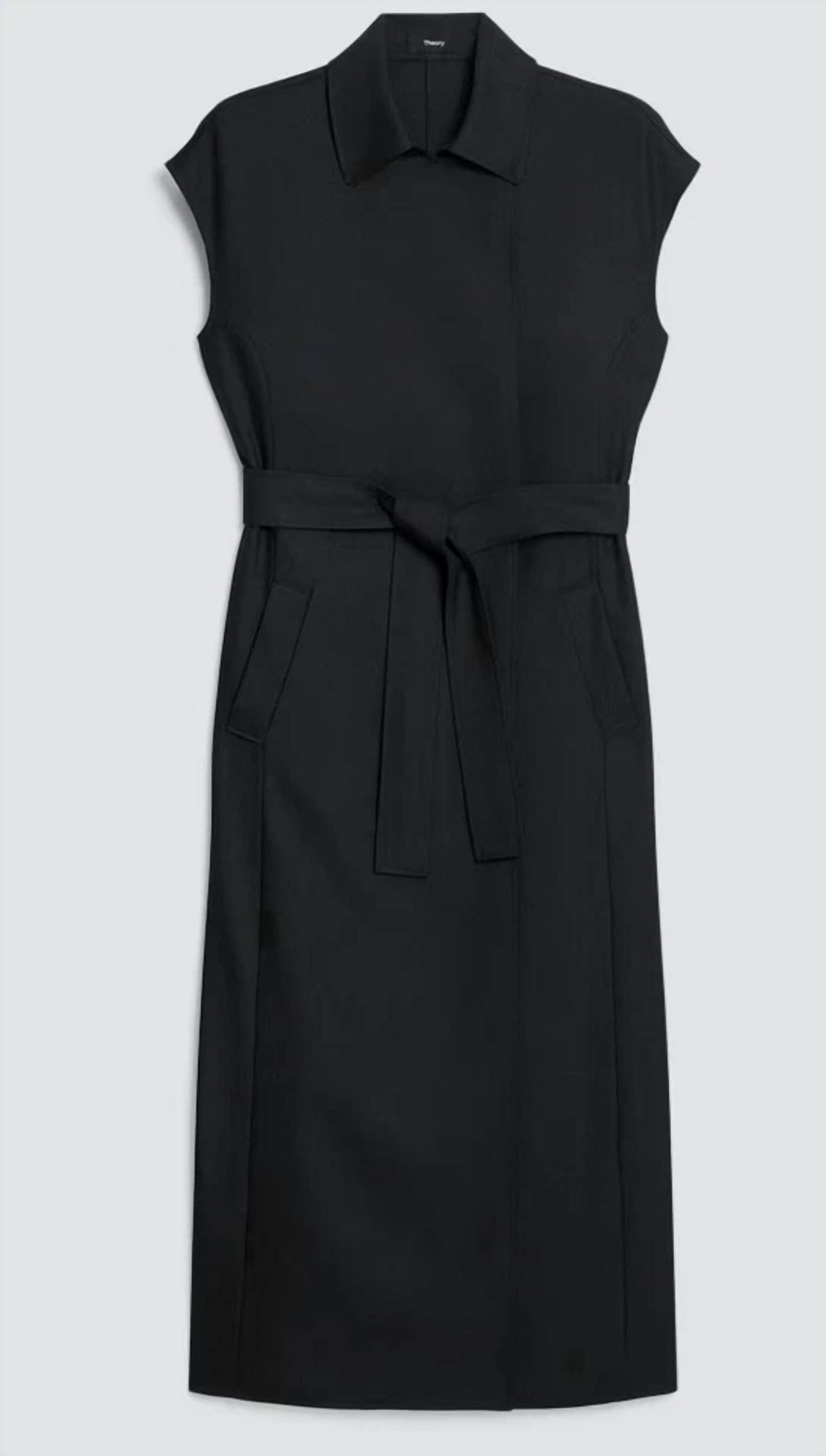 Theory - CRISP COLLAR DOUBLE BREASTED BELT DRESS