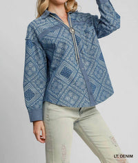 Umgee - Paisley Print Shirt Jacket