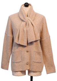 Leo Ugo - Women's Wrap Neck Whipstitch Oversized Cardigan Top