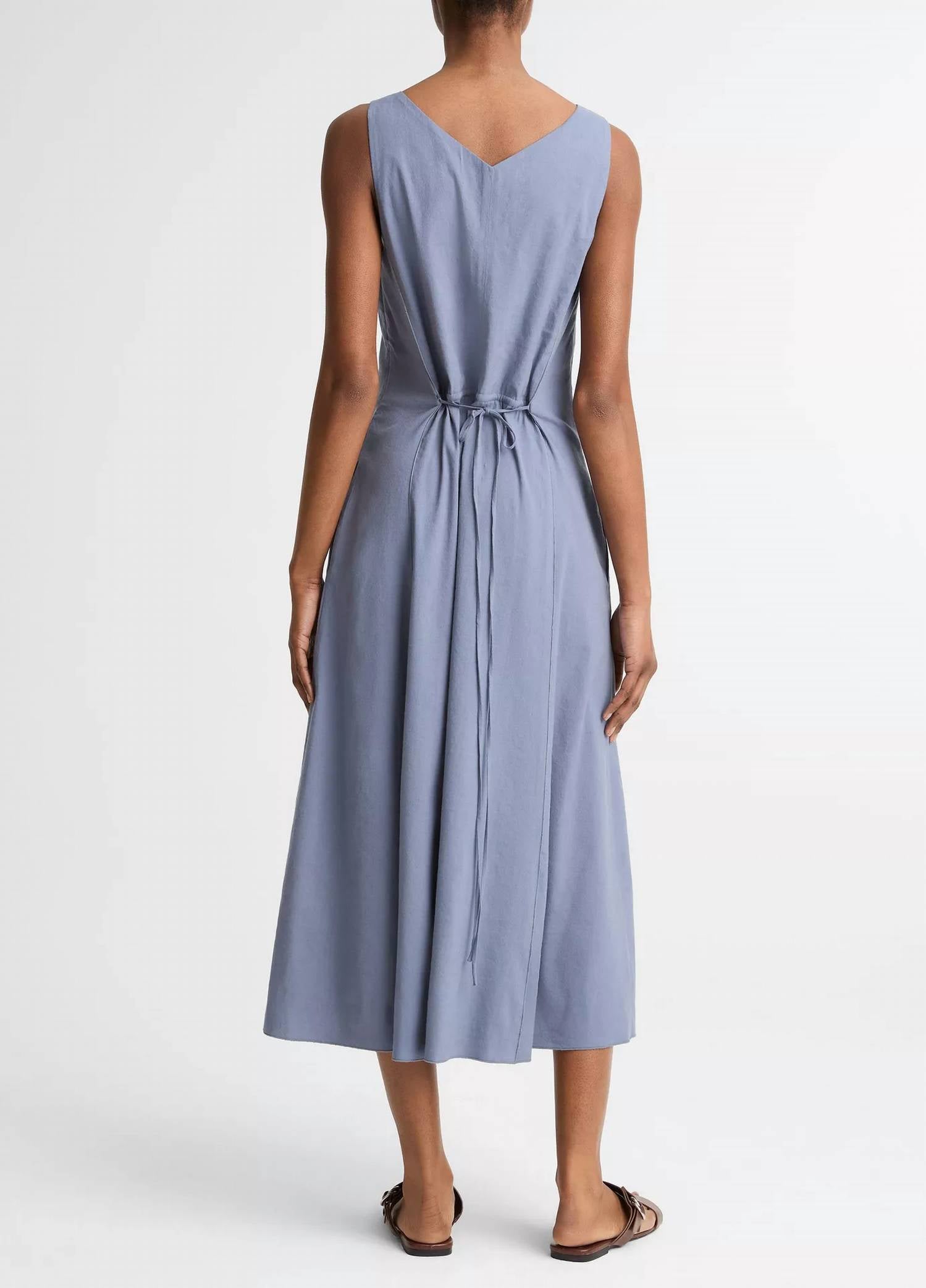 Vince - V Neck Linen Blend Dress