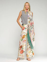 Vilagallo - Linen Floral Pants