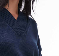 NIA Chia V-neck Sweater in navy - women's sweater - view 4