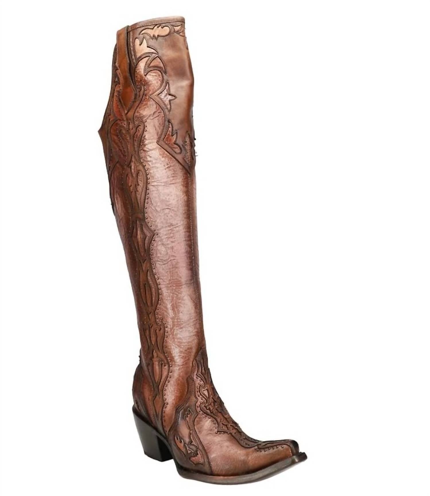 Corral - Women's Overlay Tall Western Snip Toe Boots
