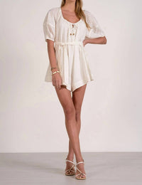 Elan - Eyelet Tie Front Romper