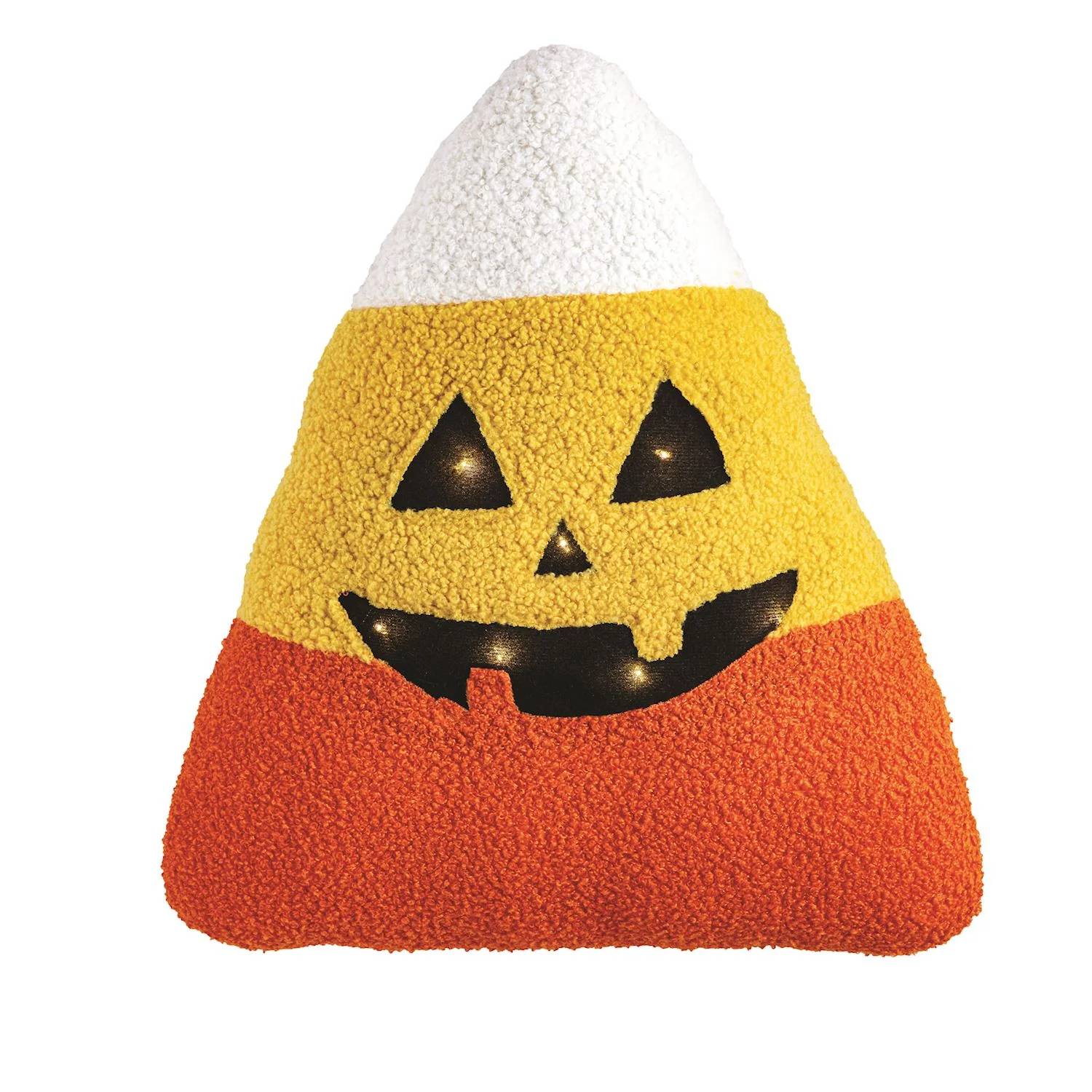 Mudpie - Candy Corn LED Halloween Throw Pillow