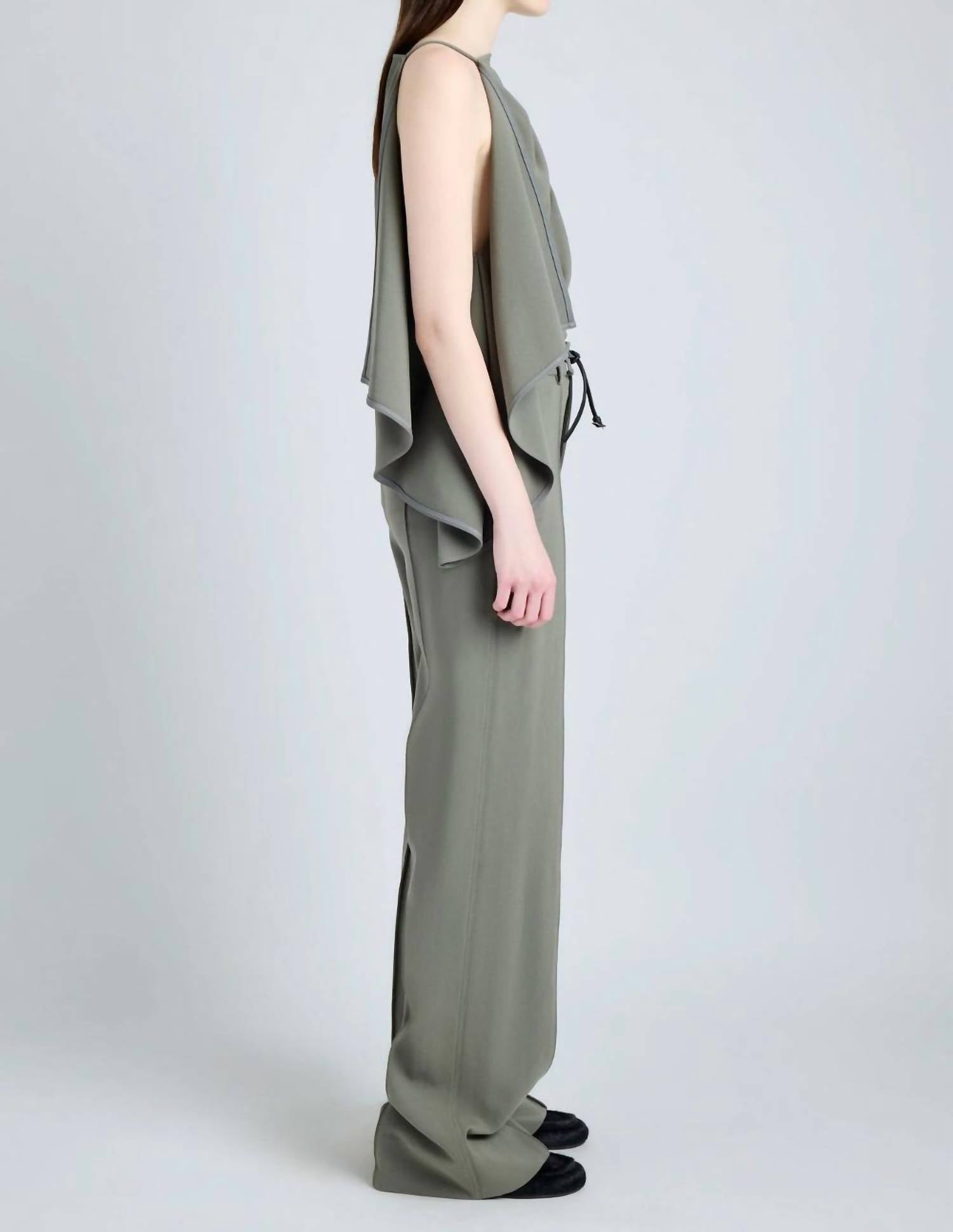 Proenza Schouler Weyes Straight Leg Pant in wood - women's pants - alternate view