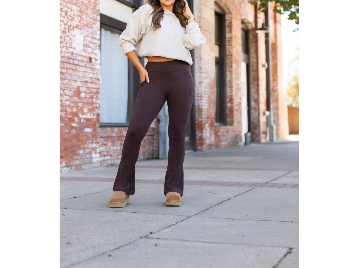 Julia Rose - Brandy Flare Leggings With Pockets