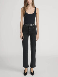 Frame - Le Sleek Straight Studded Jean